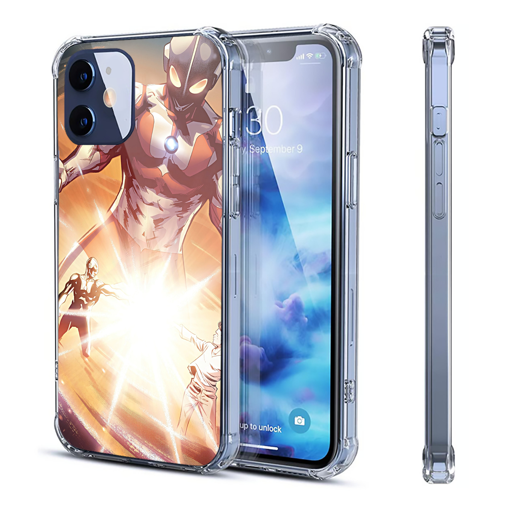 （画像用） ウルトラマン Ultraman 【iPhone 12シリーズ対応】透明スマホケース（クリアソフトケース）